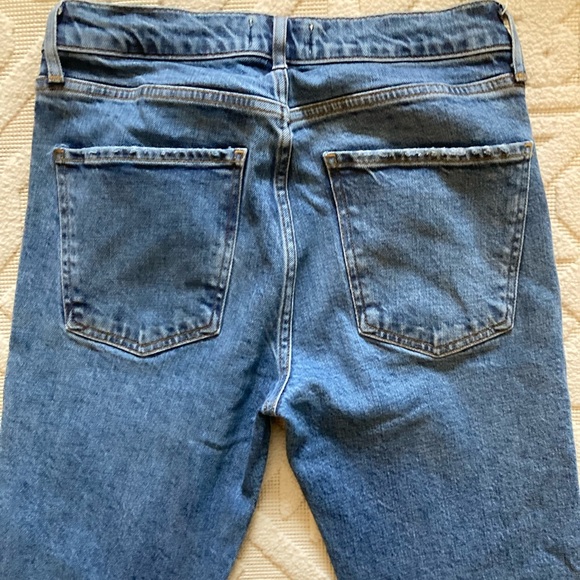 Agolde Distressed Blue Cropped Jeans - Picture 6 of 7